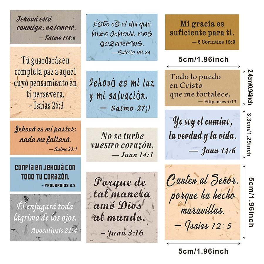 Eterna 52 Pc Spanish faith based Christian stickers pack