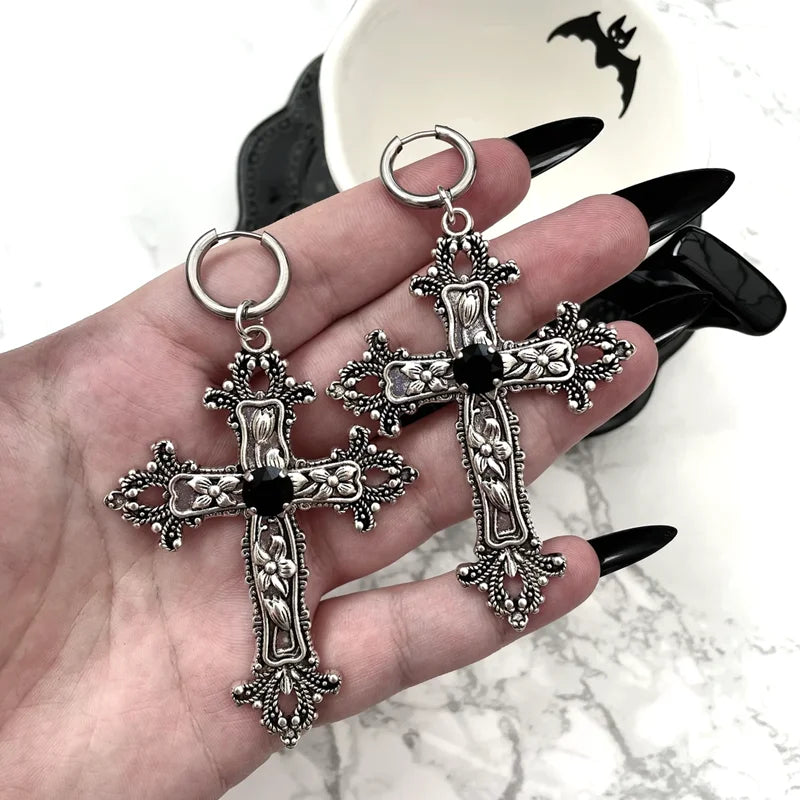 Nocturne Women's large cross earrings