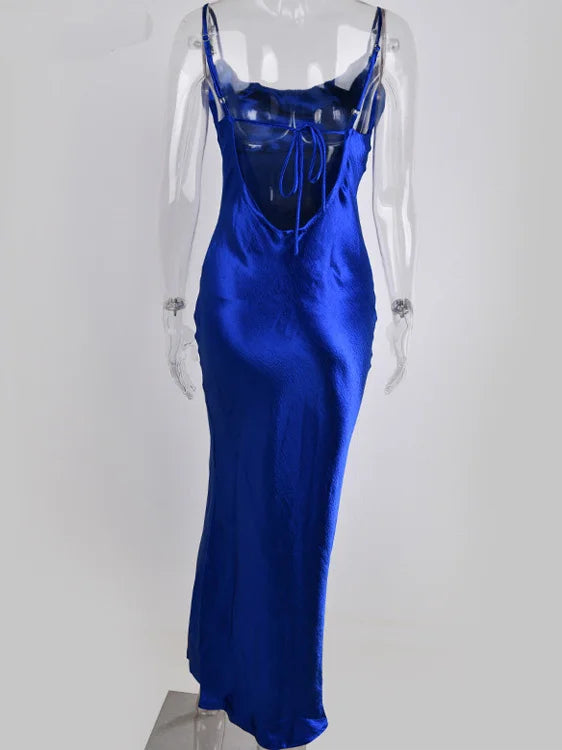 Sorelle Women's snatched satin open back dress