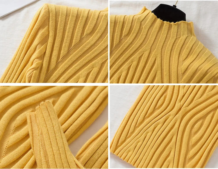 Sorelle Women's one size striped knit turtleneck sweater