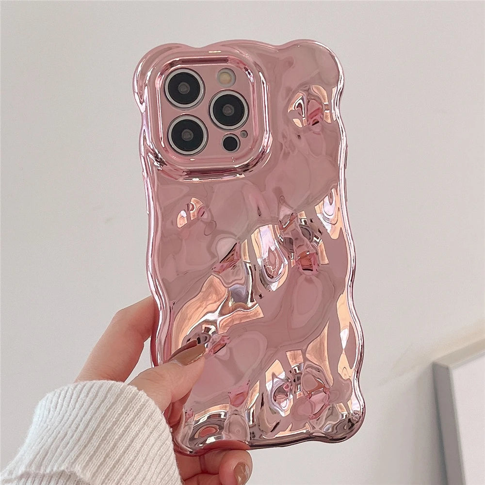 Veluxe luxury chrome wavy iPhone case