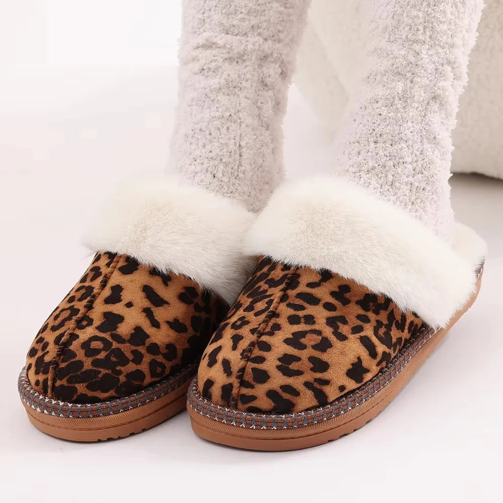 Sorelle Women's leopard plush house slippers