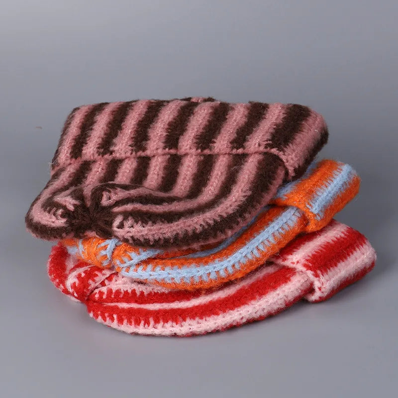 Oza unisex striped knit beanie