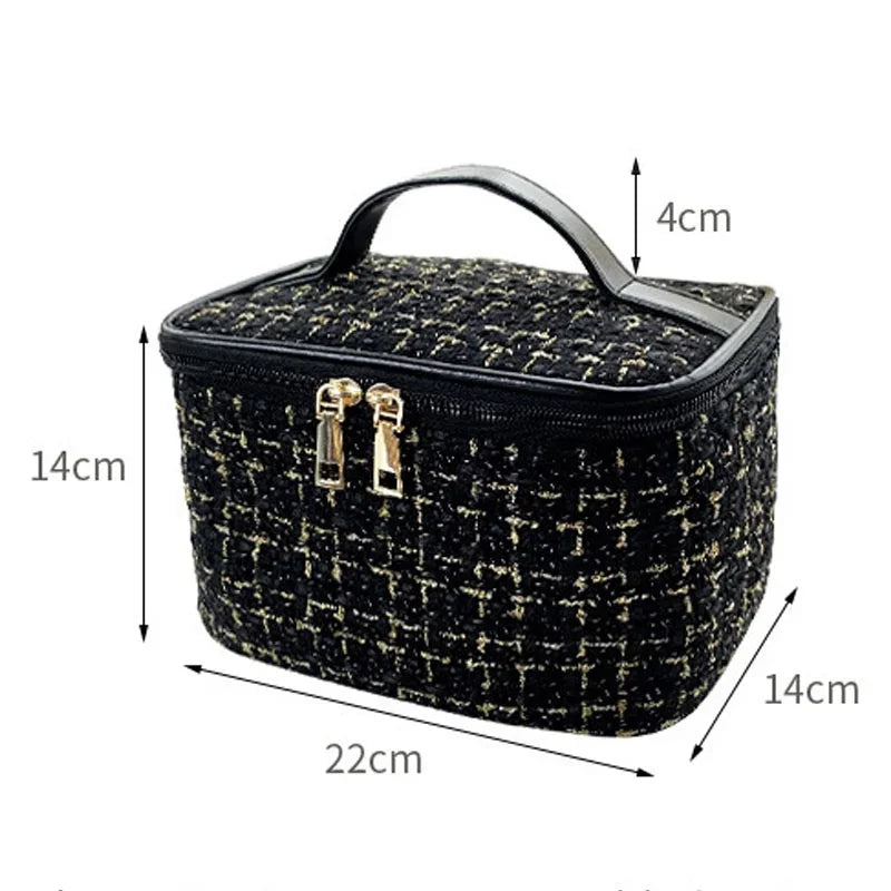 Vixa luxury tweed makeup bag