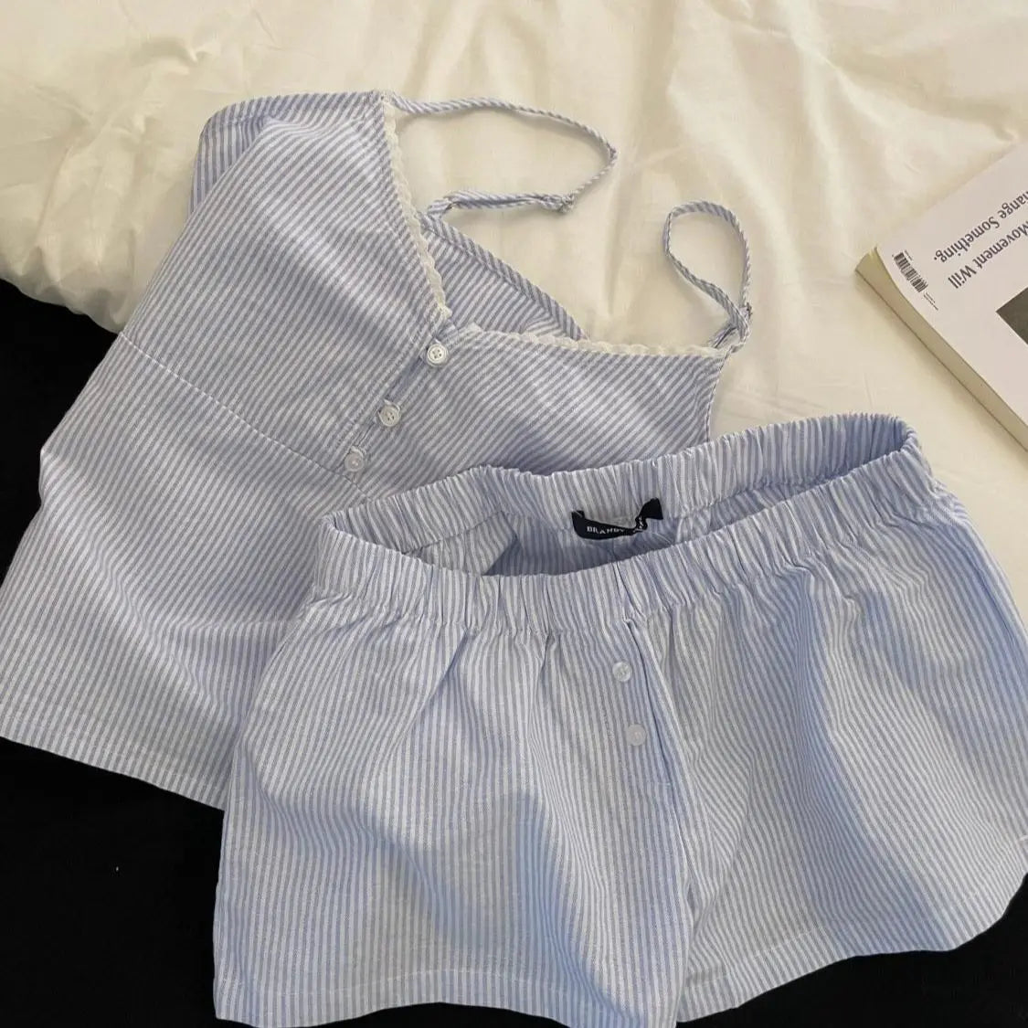 Sorelle Women's coquette 2 Pc striped pajama set