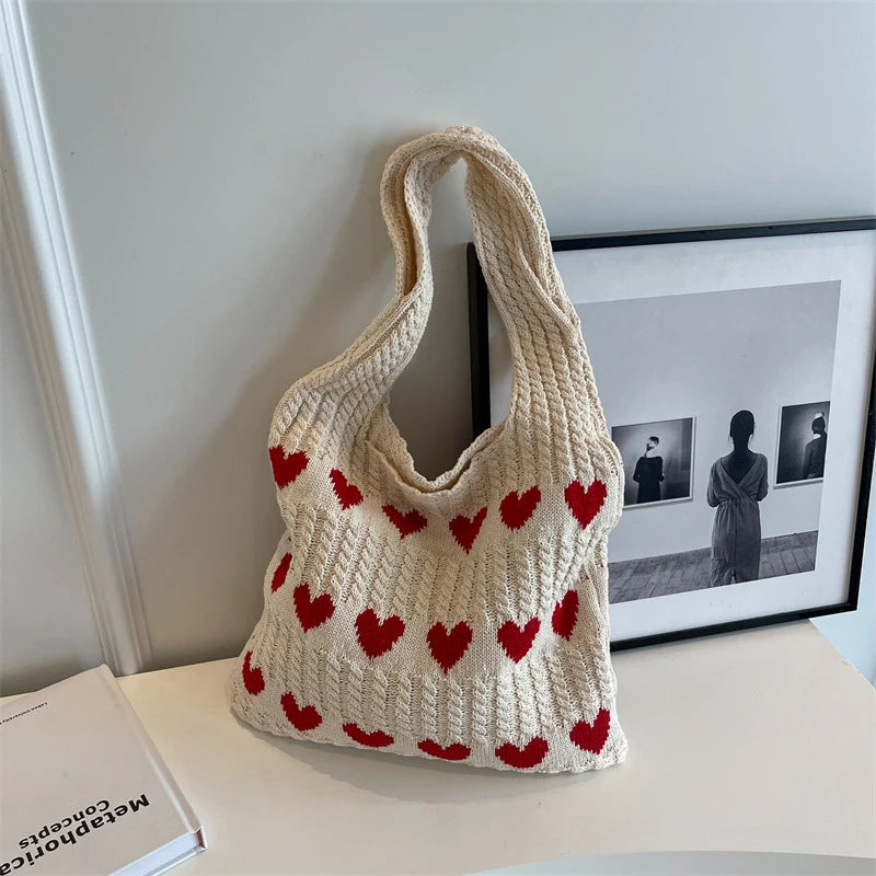 Kora Women's crochet heart tote