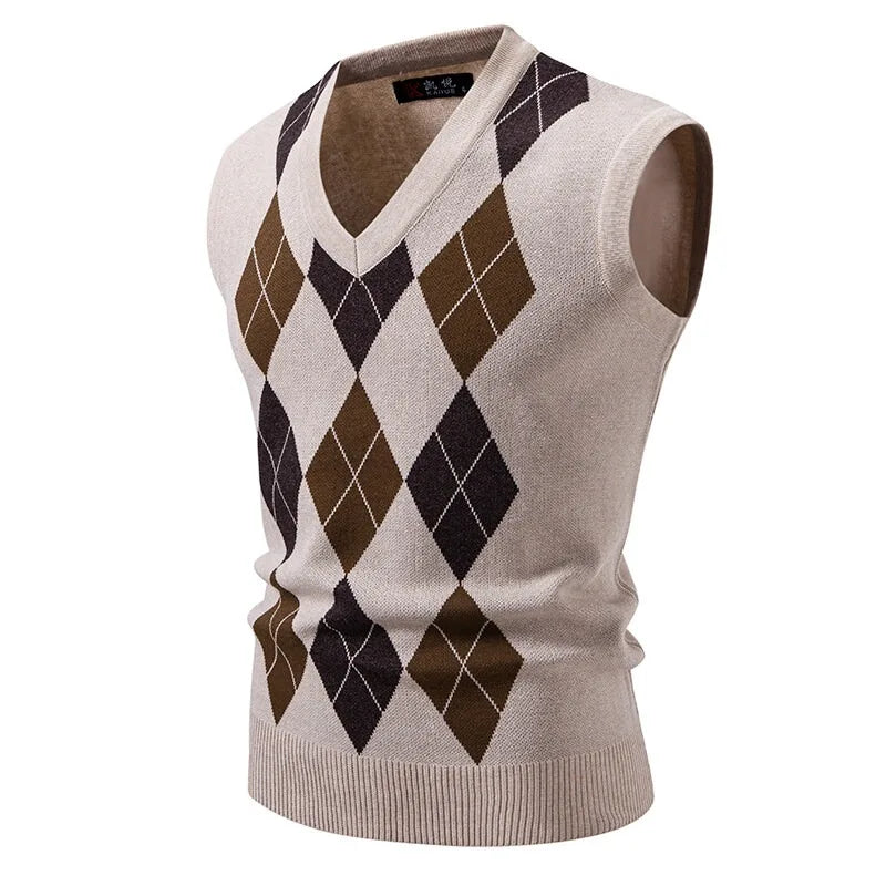 Arden Men's classic argyle knit vest