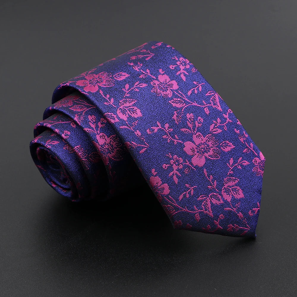 Arden Men's jacquard vibrant floral print tie