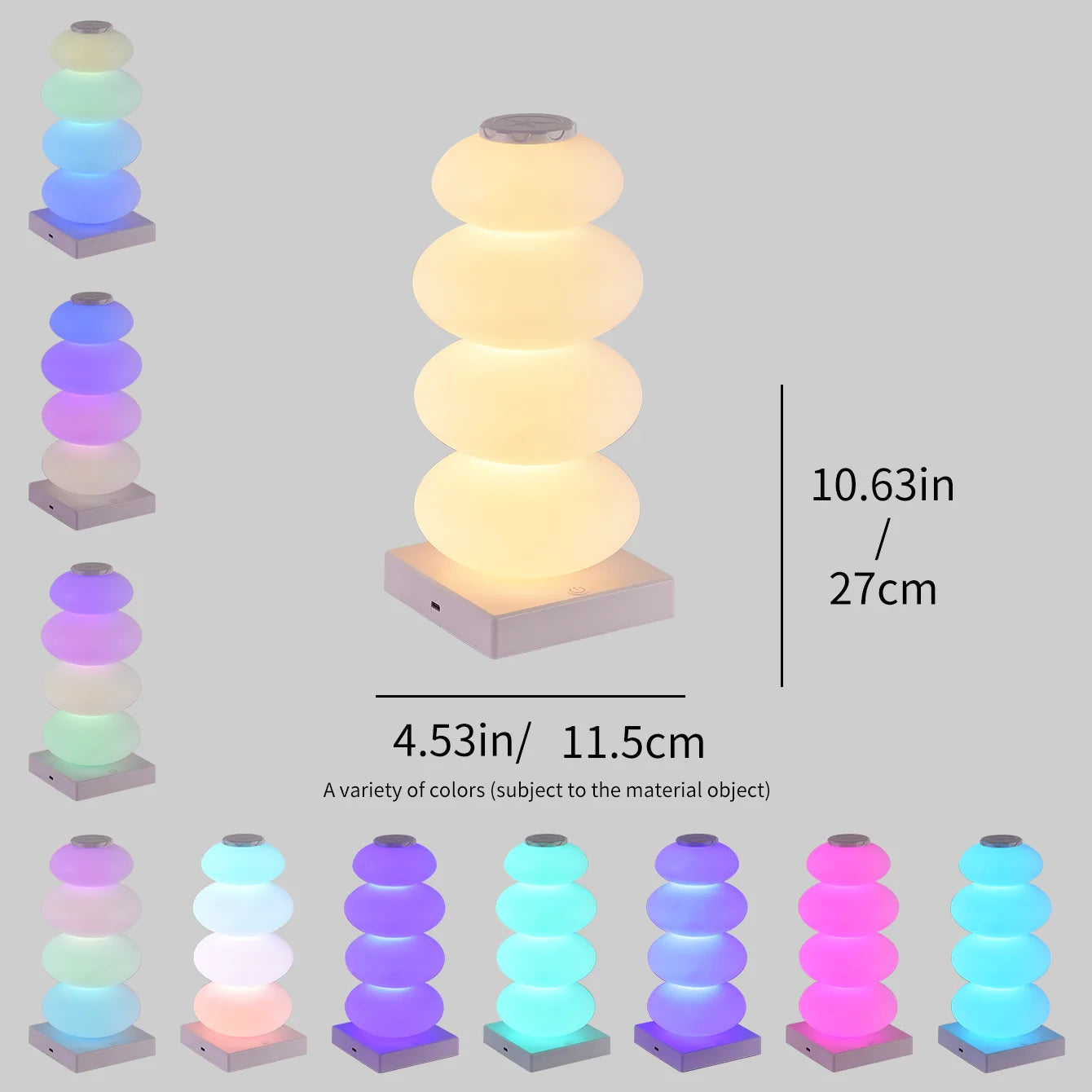 Cassora LED stacked bubble table lamp
