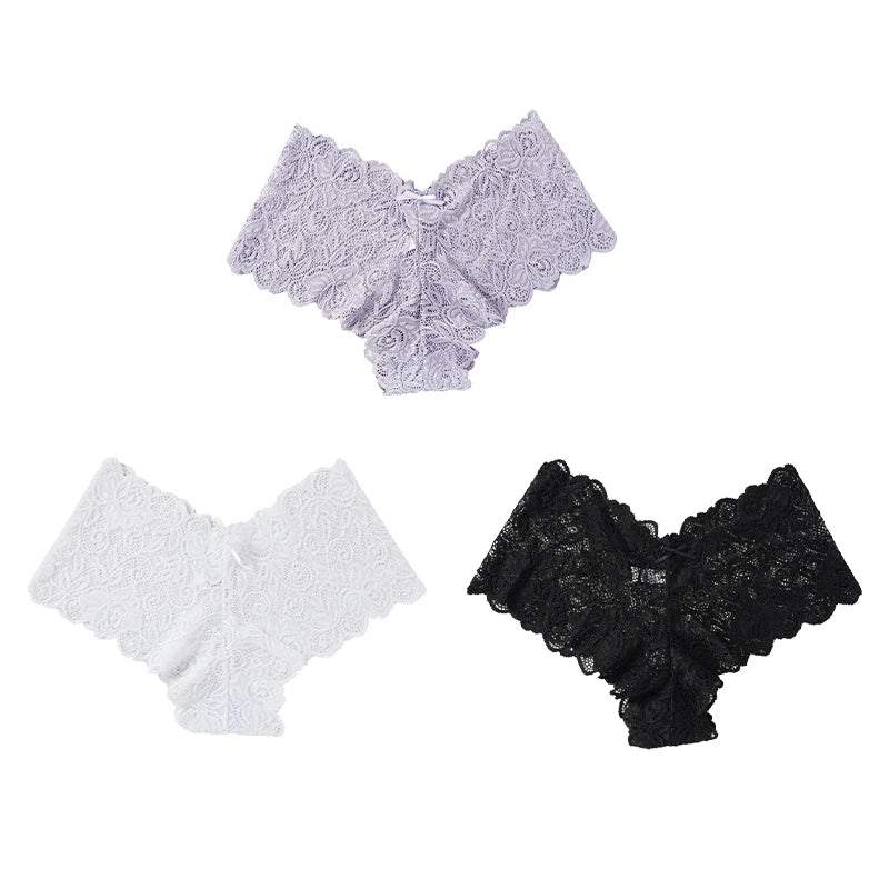 Sorelle Women's 3 Pc lace boyshorts set
