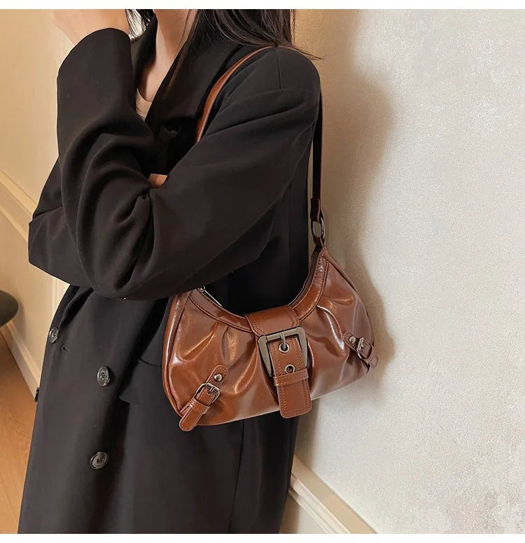 Lomi3 Y2K retro buckle shoulder bag