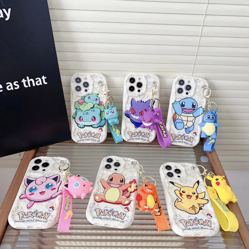 Pokemon iPhone case with charm wrist band