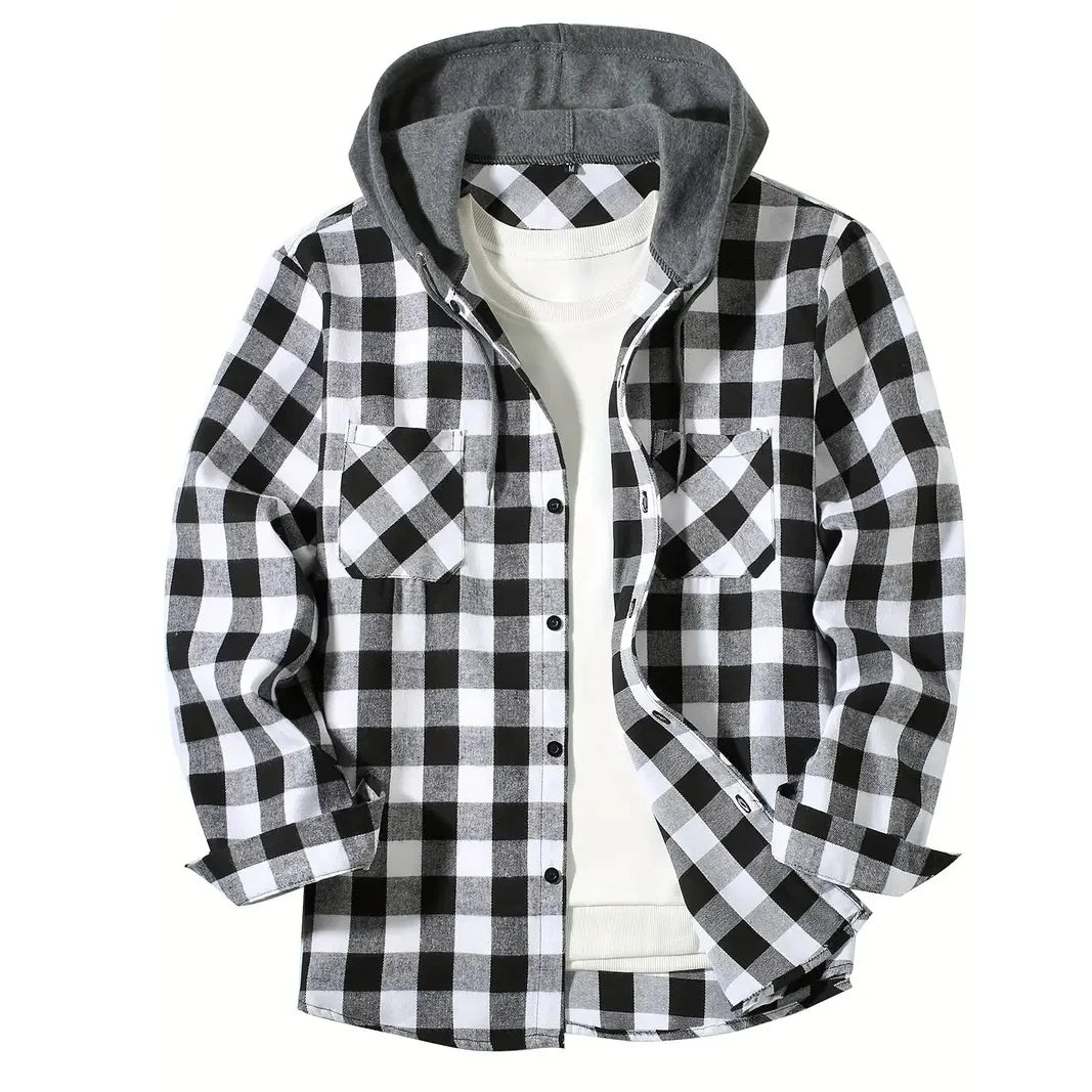 Arden Men's light weight flannel with hood