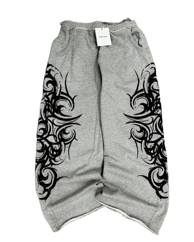 Lomi3 unisex Y2K oversized grunge flare sweat pants