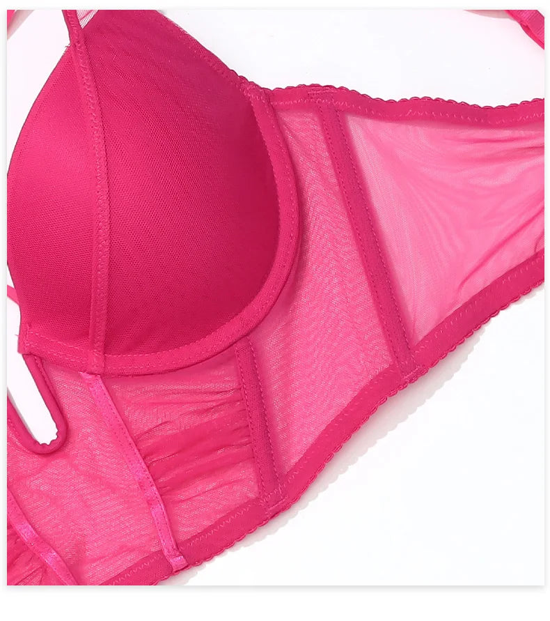 Sorelle Women's 2 Pc sheer bustier lingerie set