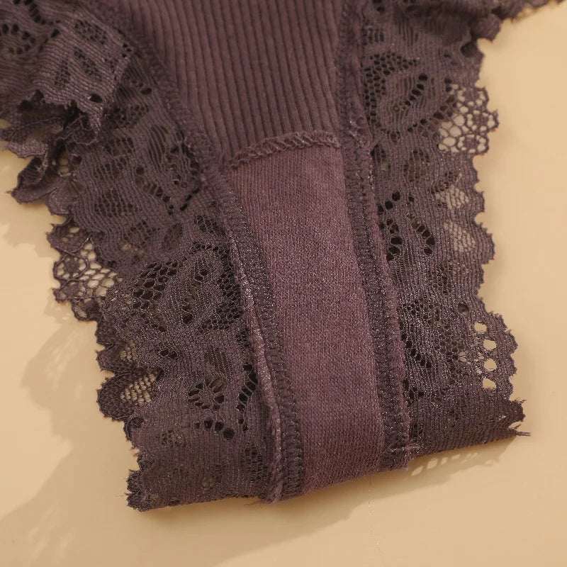 Sorelle Women's 6 Pc cheekster panties set with lace trim