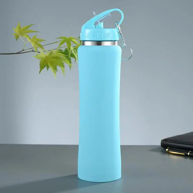 CoreX 600ml thermal stainless steel water bottle with straw
