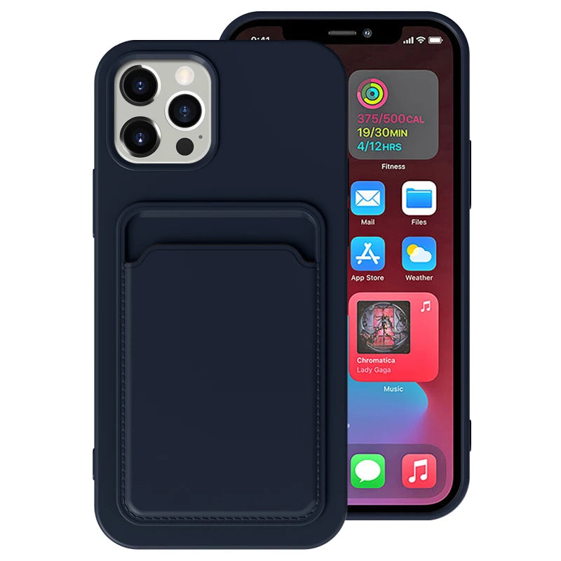 Nexa matte push slot wallet iPhone case