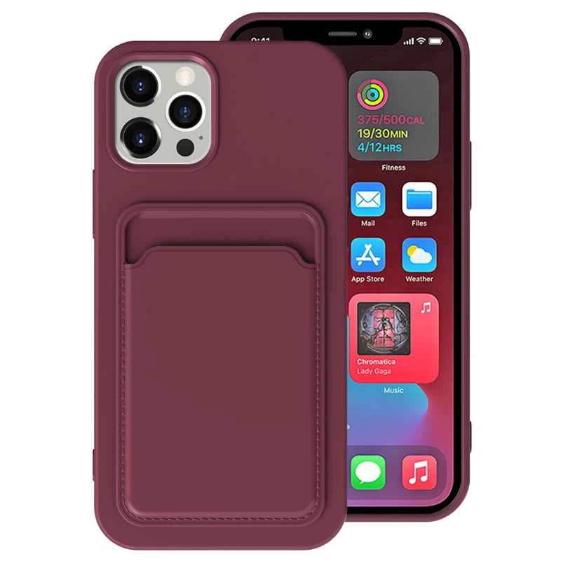 Nexa matte push slot wallet iPhone case