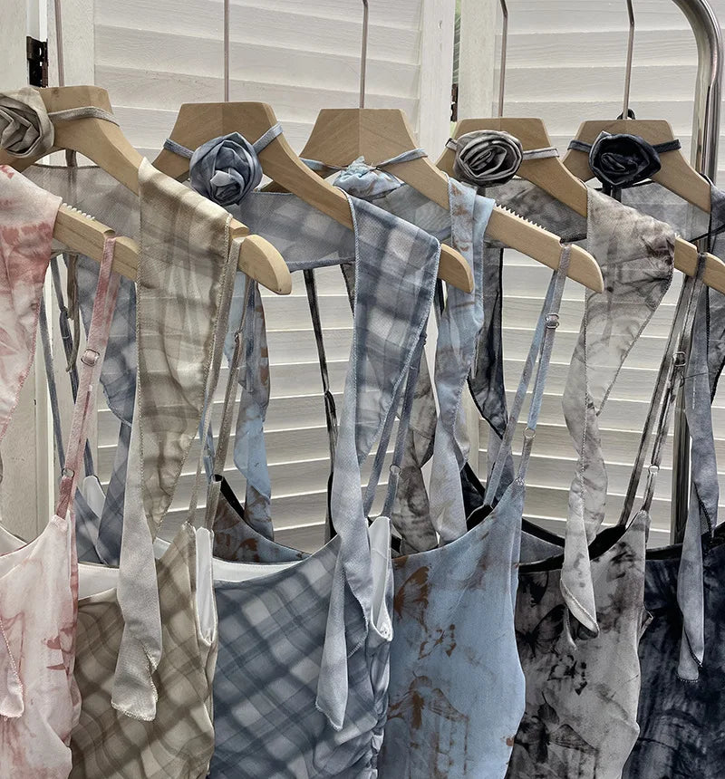 Lomi3 Women's Y2K one size mesh lettuce hem top