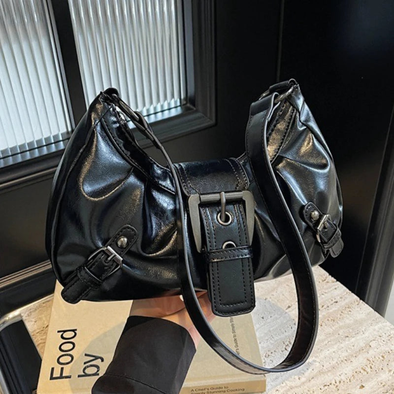 Lomi3 Y2K retro buckle shoulder bag