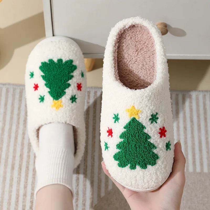 Hollyco Christmas Women's plush house slippers