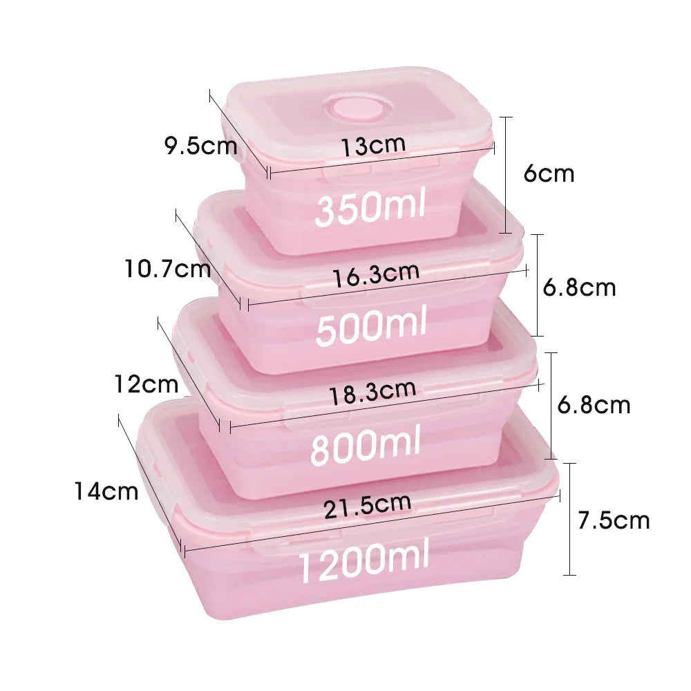 Culina 4 Pc foldable silicone Tupperware set