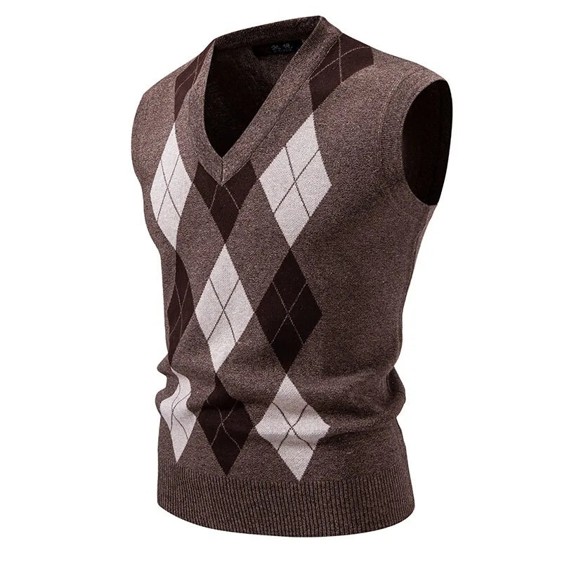 Arden Men's classic argyle knit vest