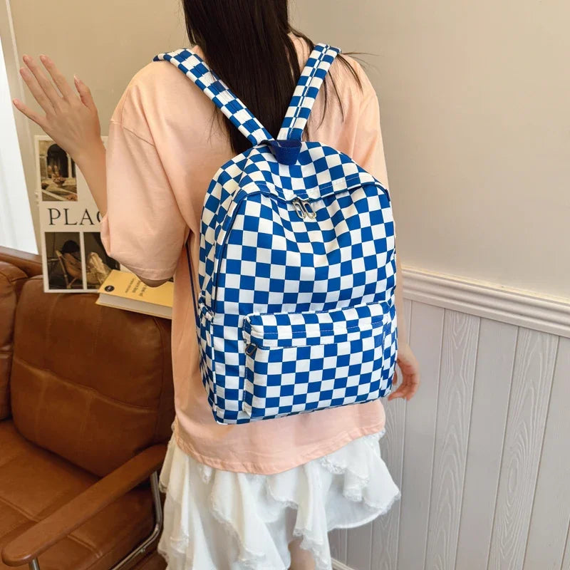 Lomi3 Women's Y2K checker backpack