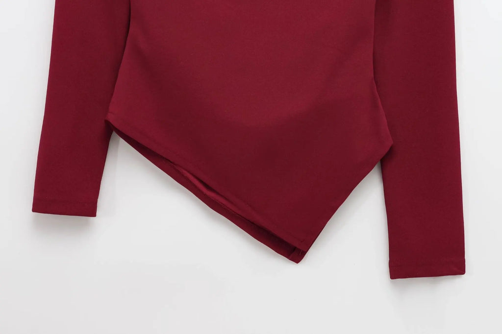 Sorelle Women's slanted shoulder ruched blouse