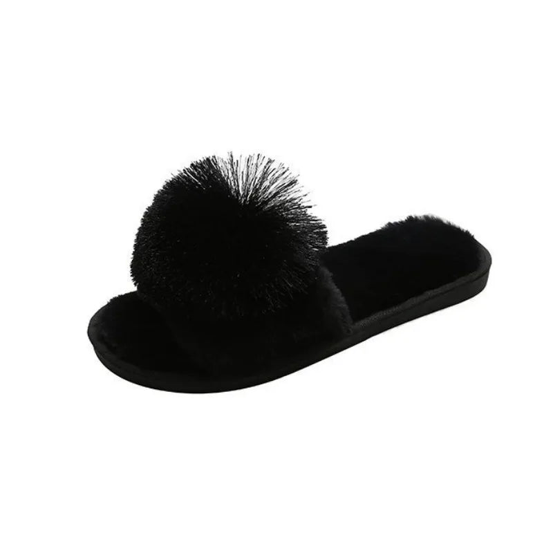 Veloura Women's fuzzy pom pom house slippers