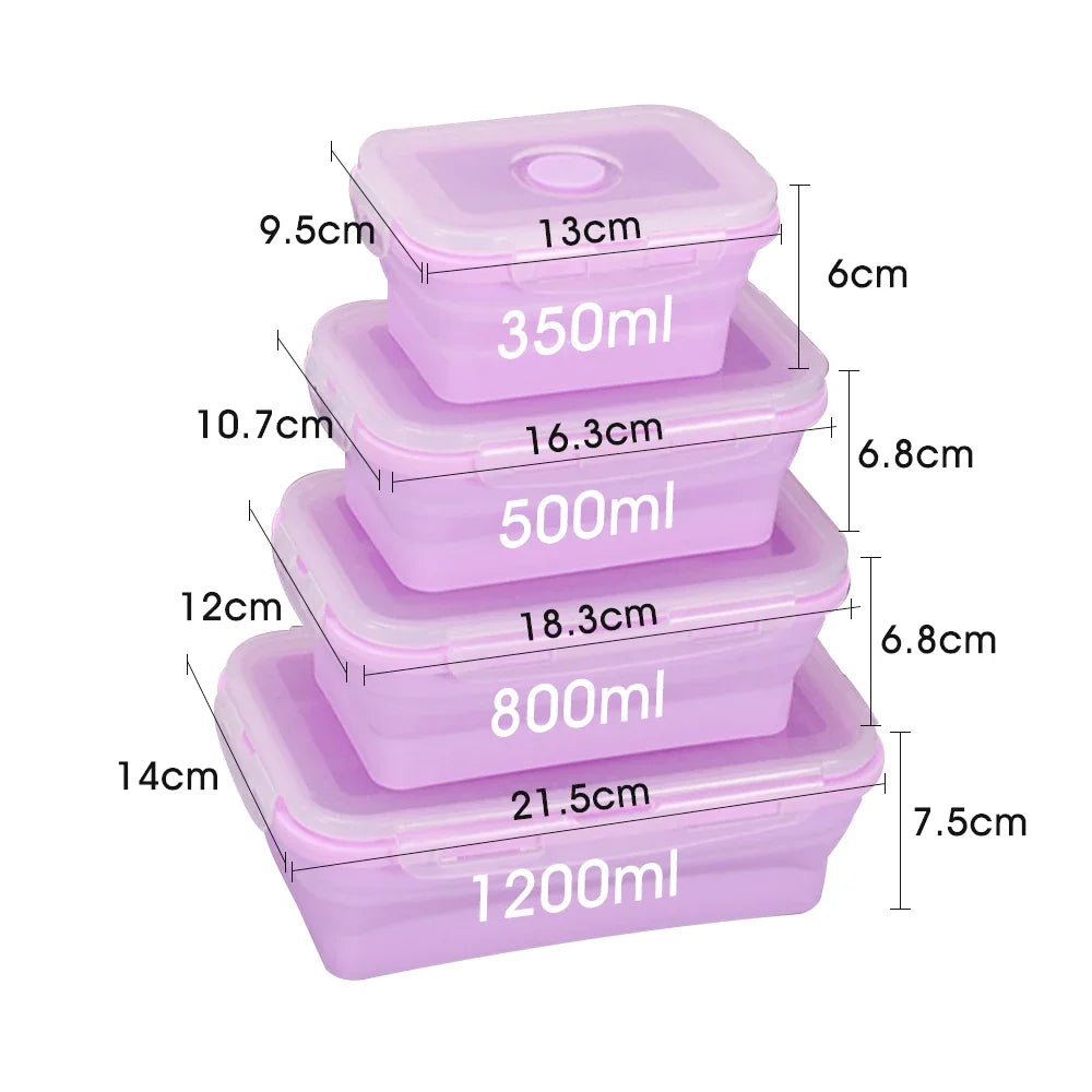 Culina 4 Pc foldable silicone Tupperware set