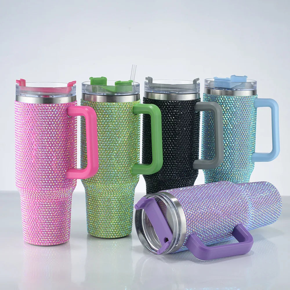 Culina 40oz rhinestone thermal travel cup