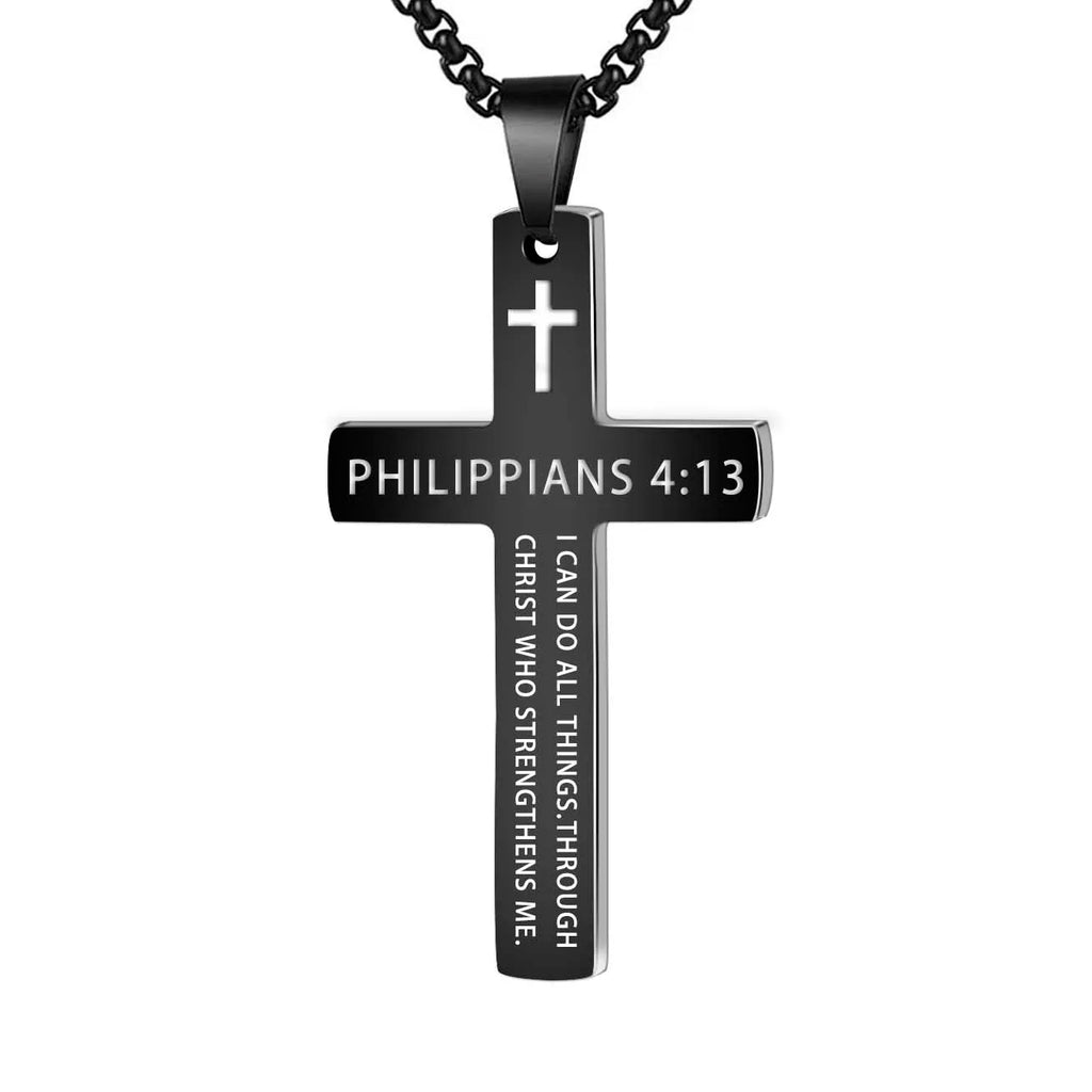 Valor Men's cross x scripture necklace