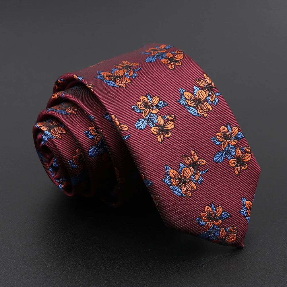 Arden Men's jacquard vibrant floral print tie