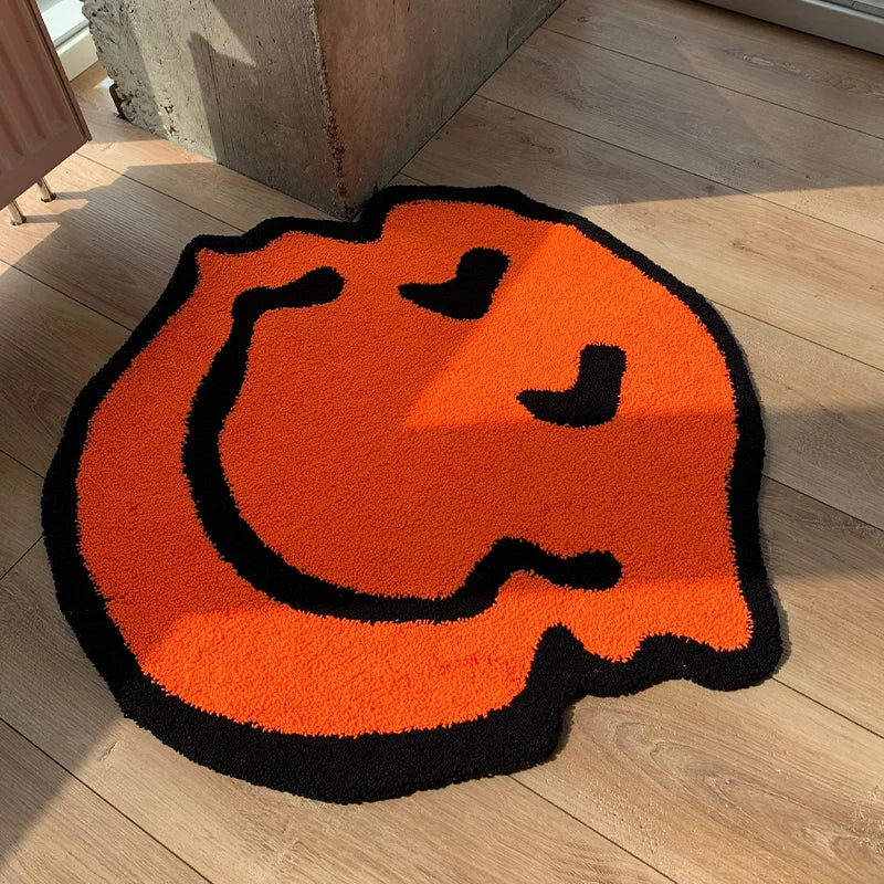 Cassora plush wavy smiley face rug