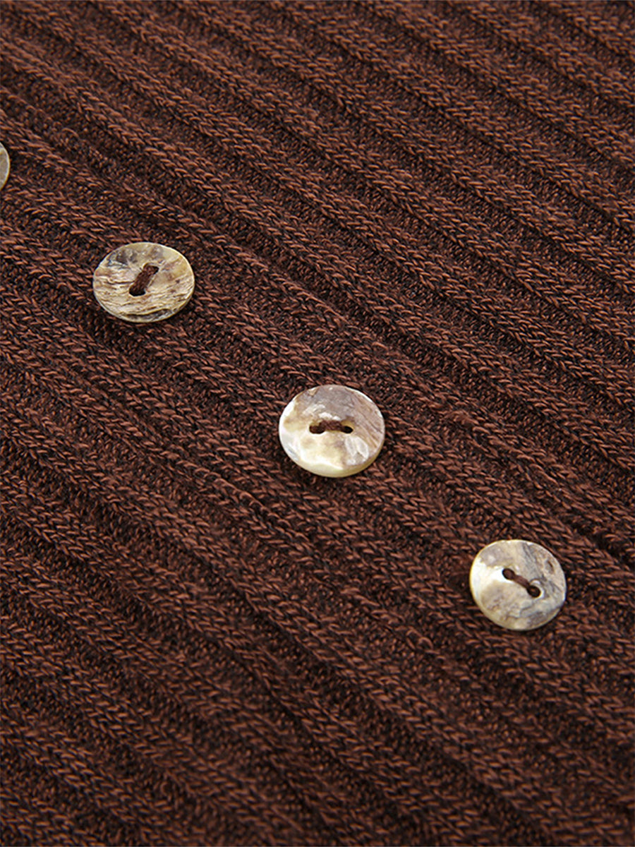 Lomi3 Women's Y2K button up long sleeve knit top with lace detailing