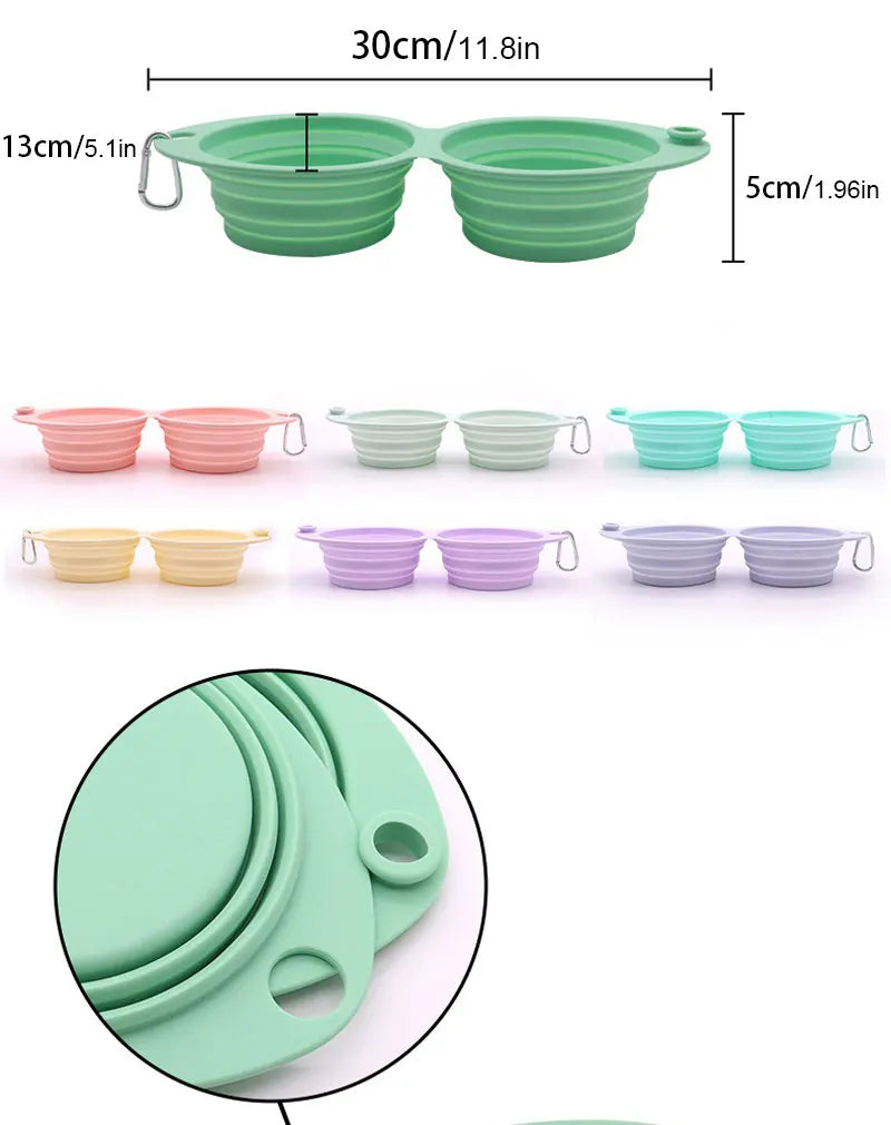 Nomu foldable double sided travel pet bowl