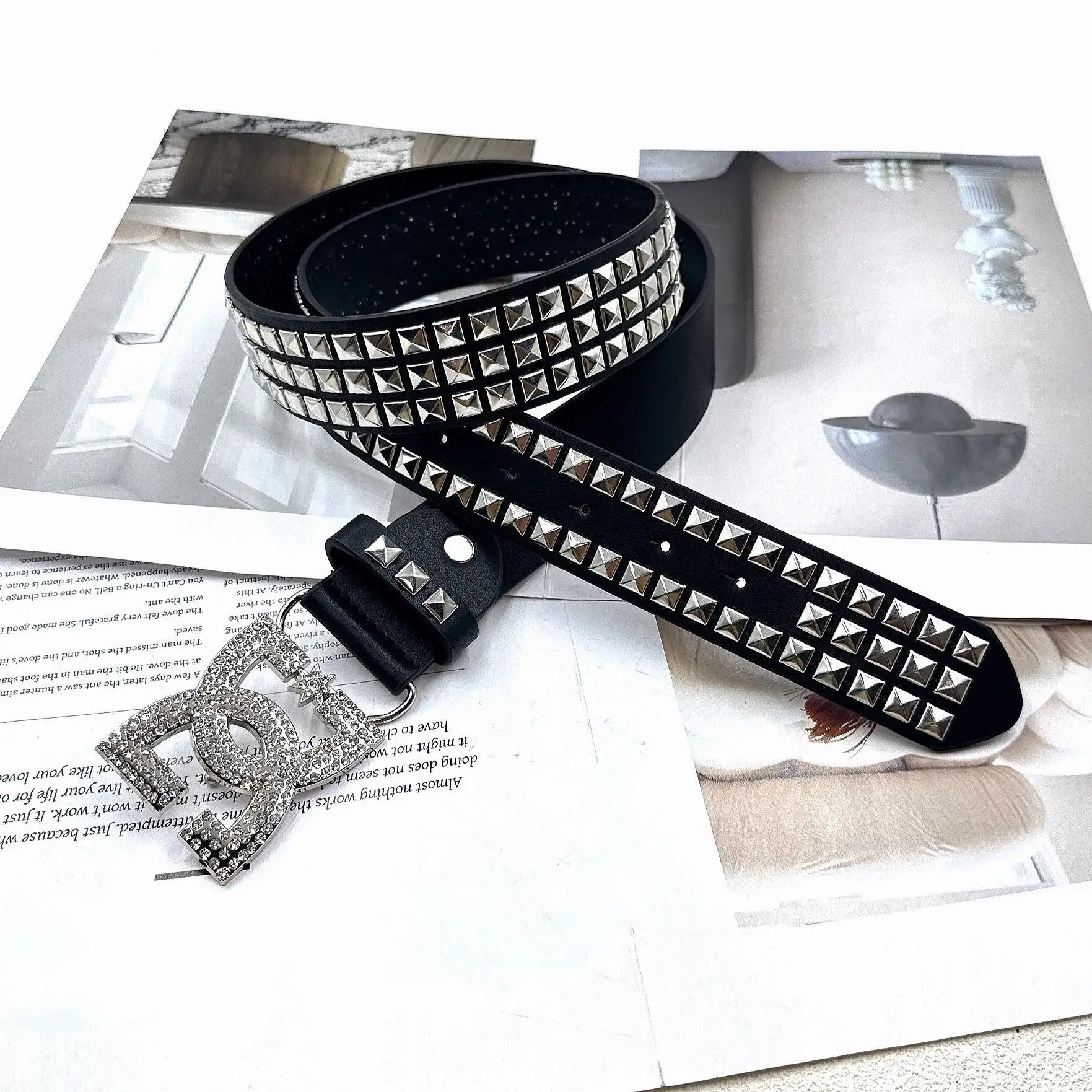 Lomi3 Women's Y2K studded bling DC belt