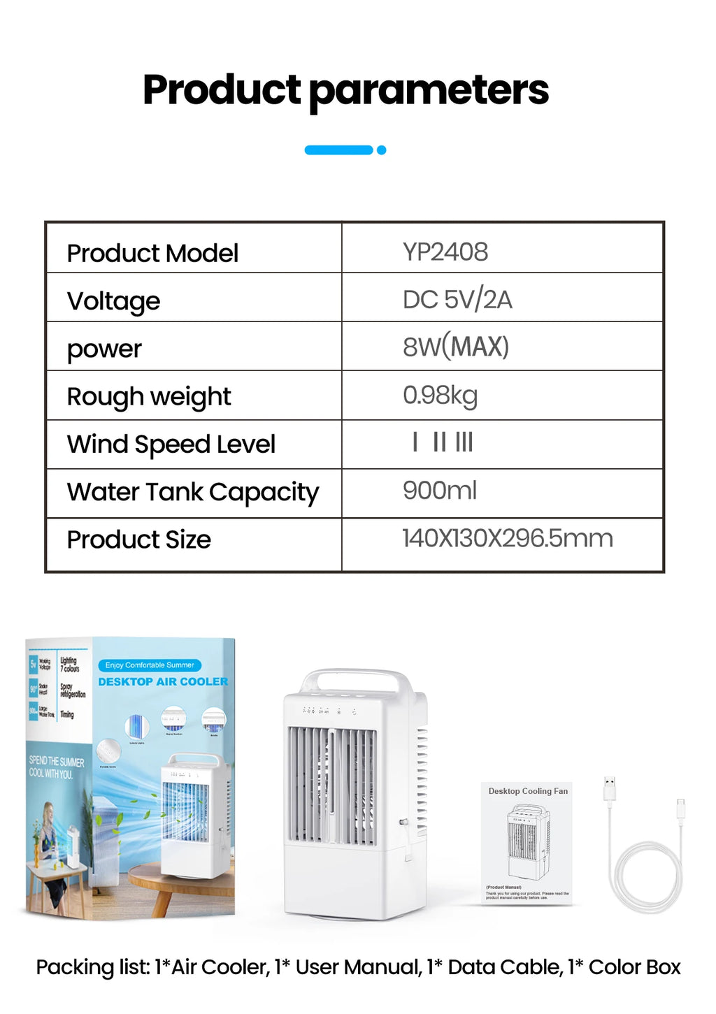 Culina portable electric air conditioner fan