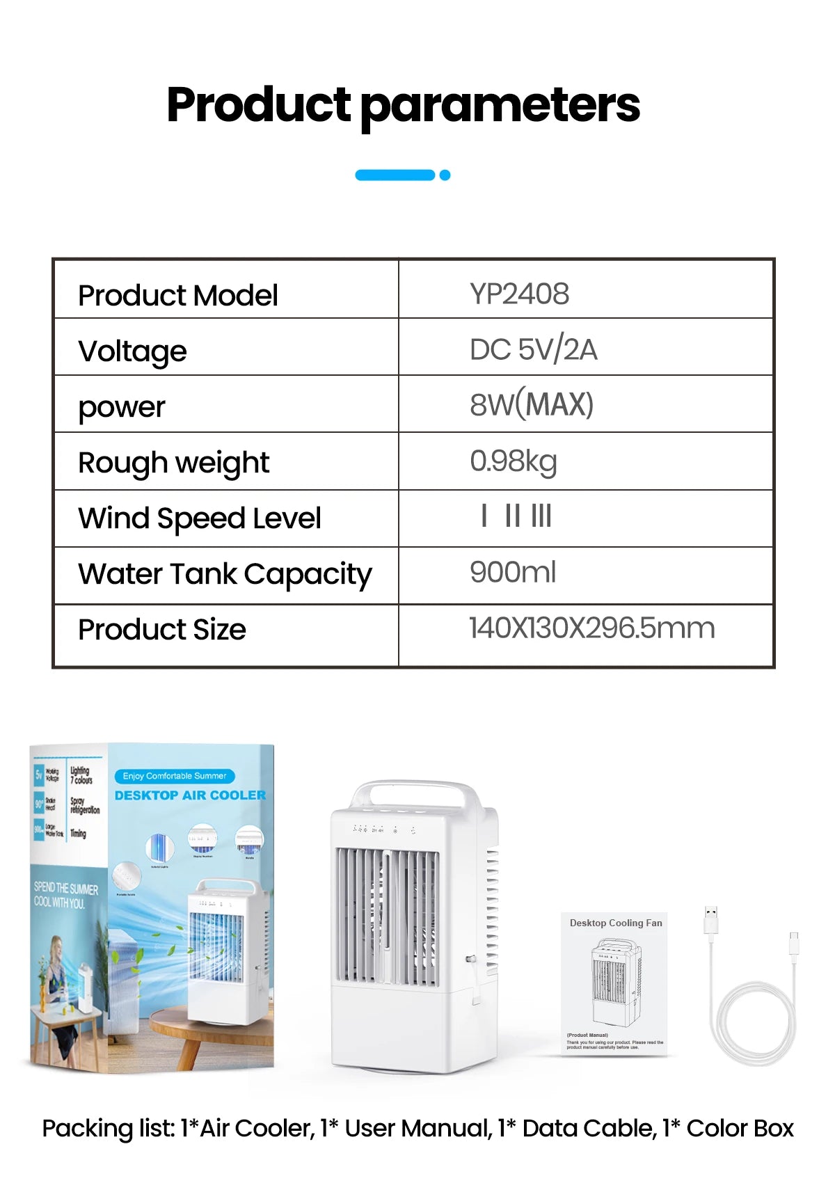 Culina portable electric air conditioner fan