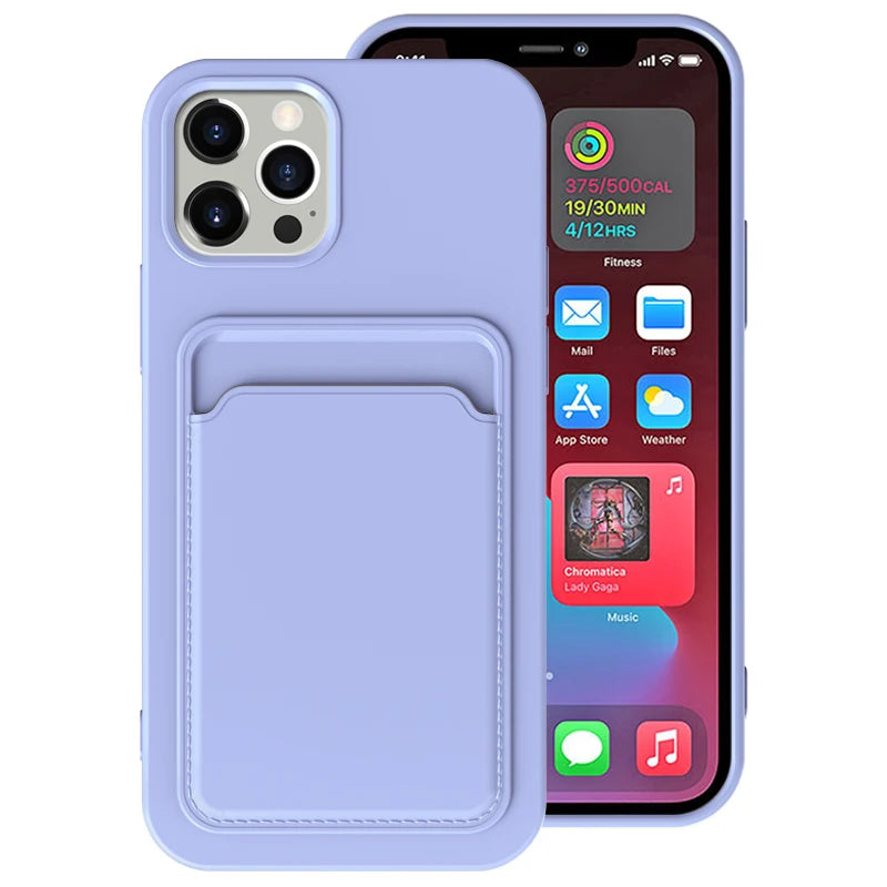Nexa matte push slot wallet iPhone case