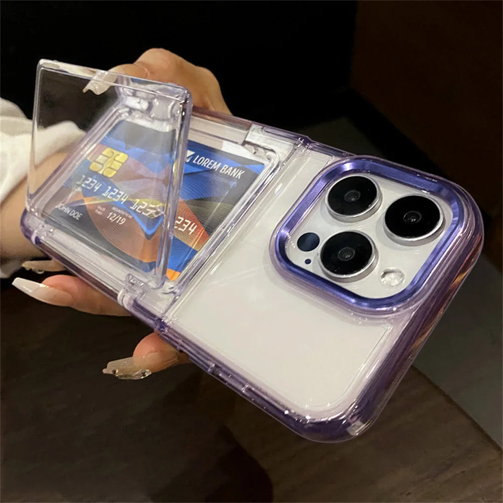 Nexa chrome trim transparent wallet iPhone case