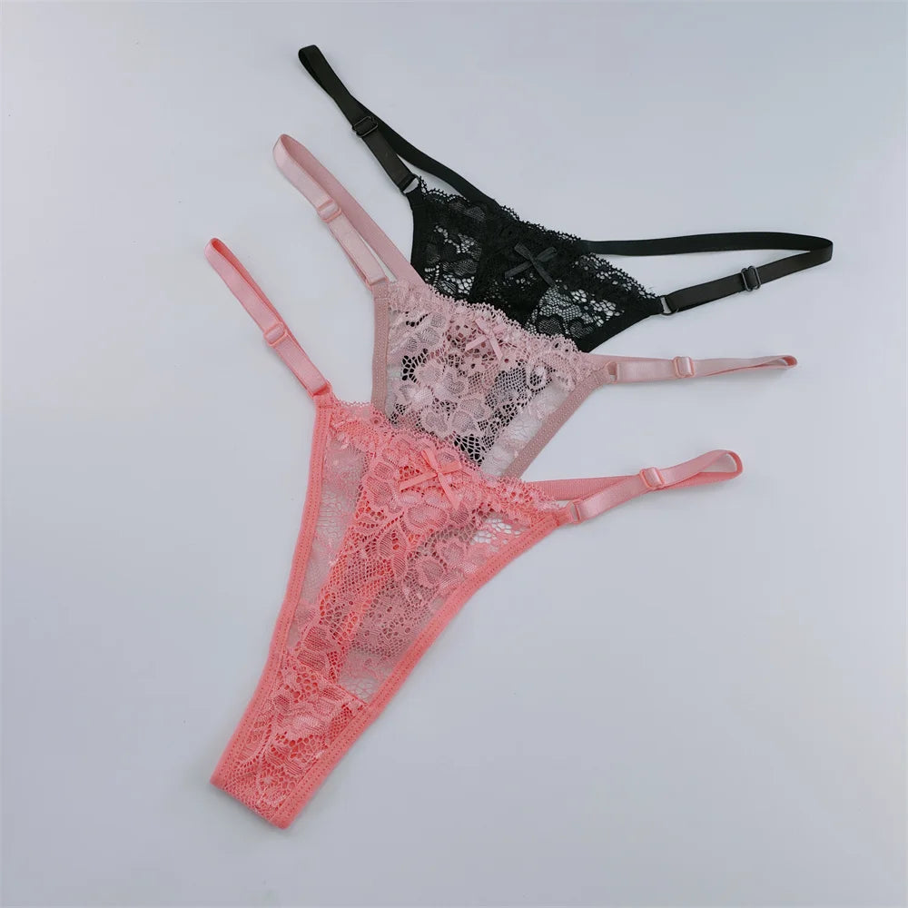 Sorelle Women's 3 Pc adjustable lace thong set