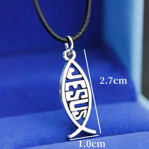 Valor 10 Pc bulk Jesus fish necklaces
