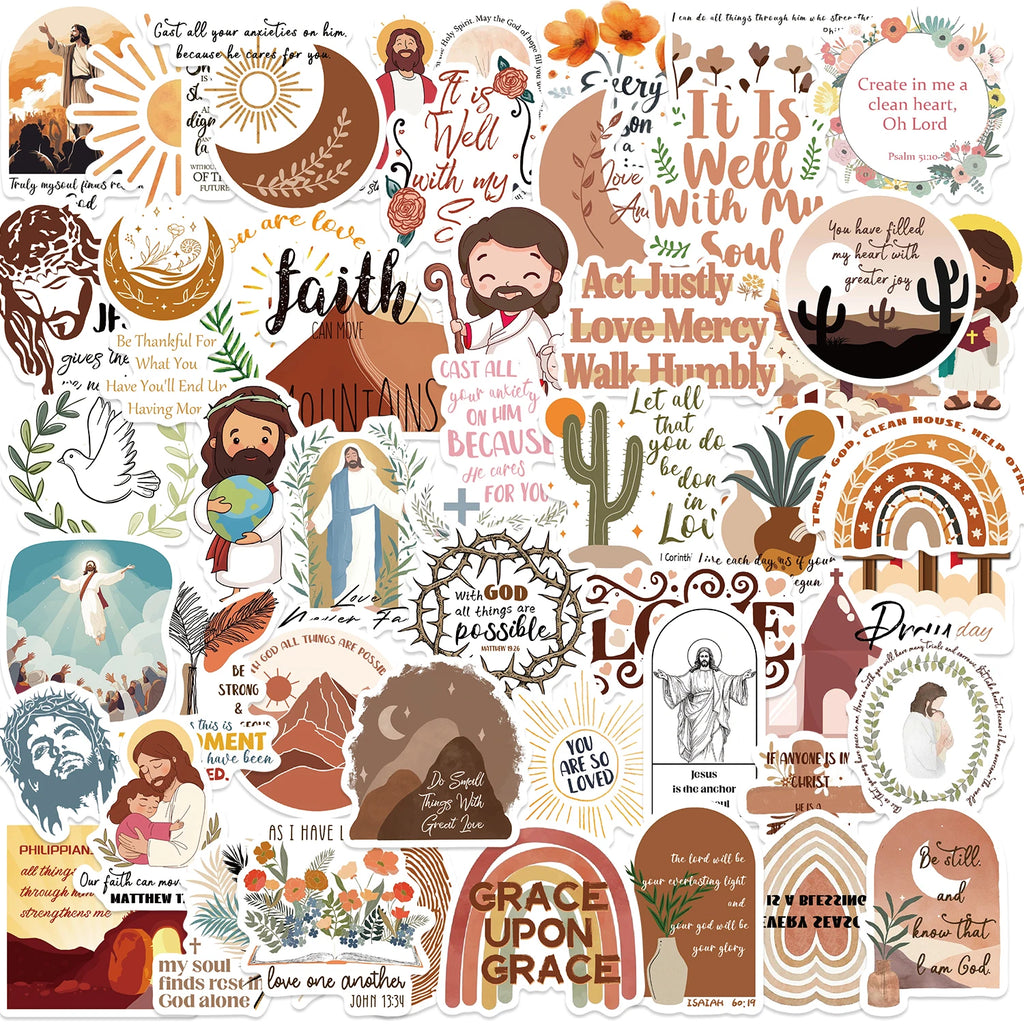 Eterna 50 Pc Boho Jesus stickers
