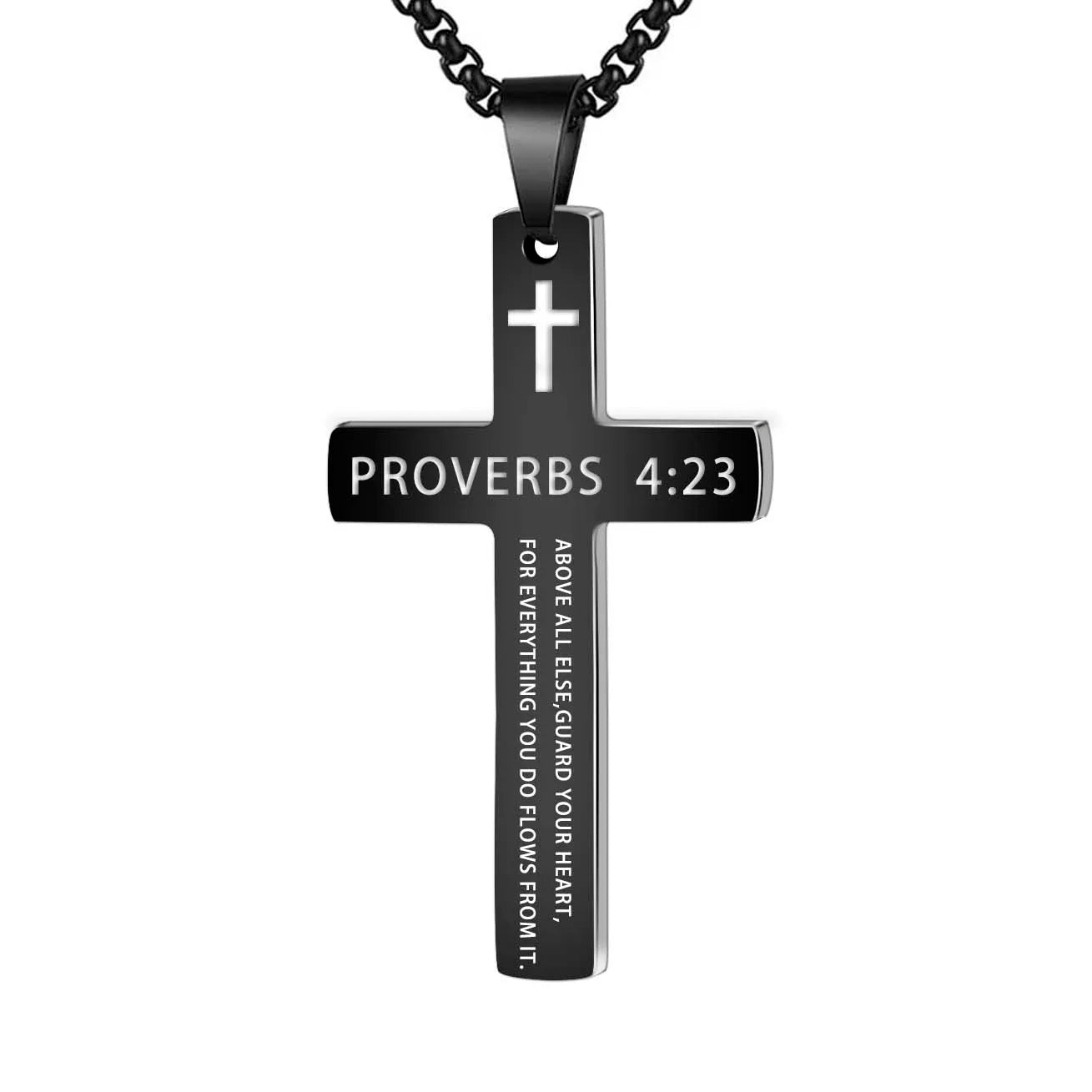 Valor Men's cross x scripture necklace