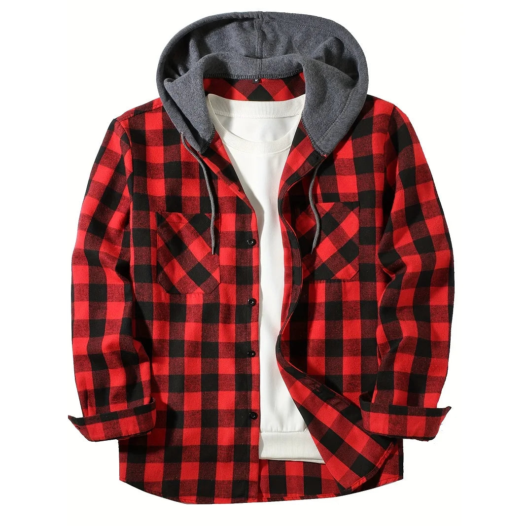 Arden Men's light weight flannel with hood