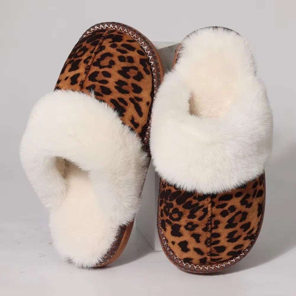 Sorelle Women's leopard plush house slippers