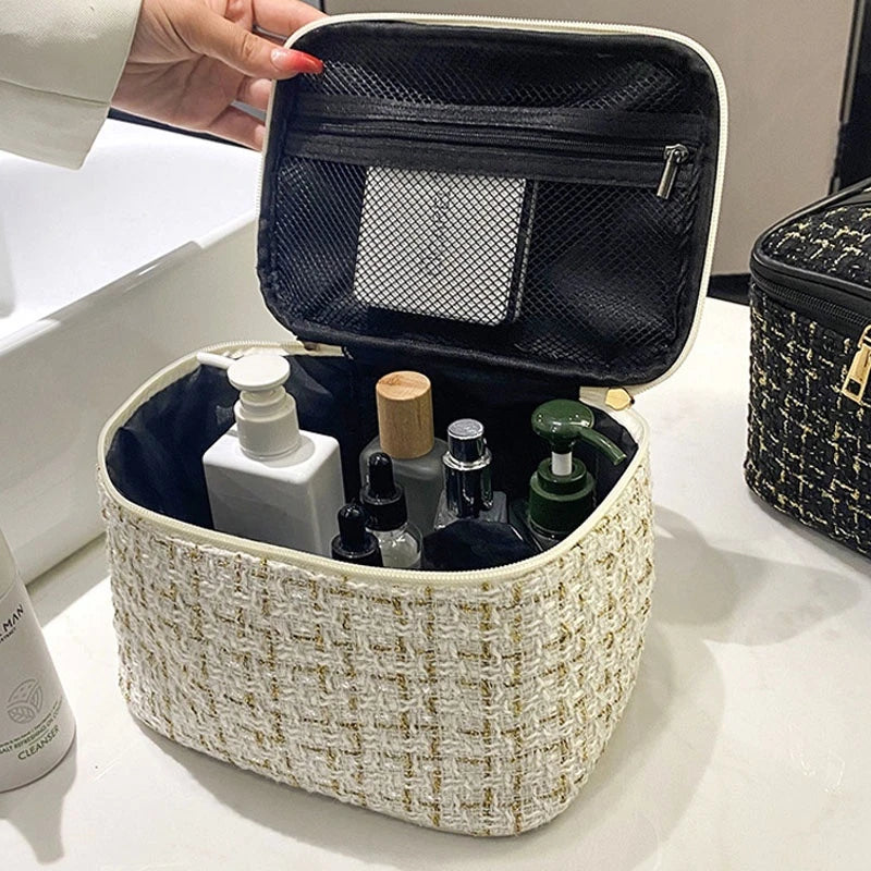 Vixa luxury tweed makeup bag